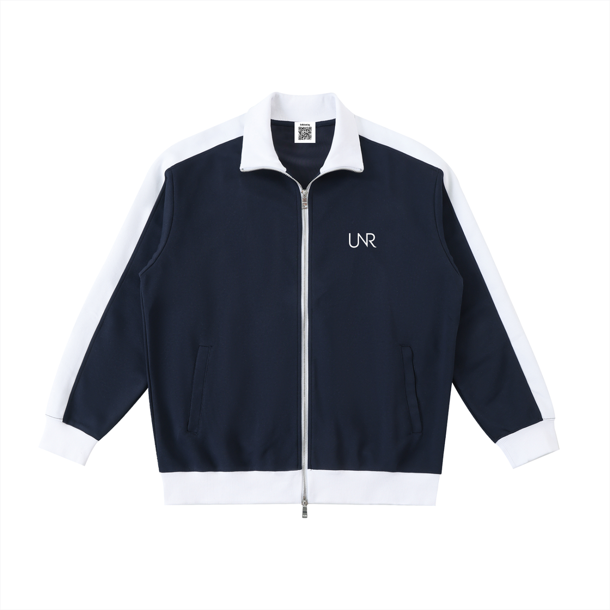 Navy UNR Heir with white contrast trim and chest logo, front view